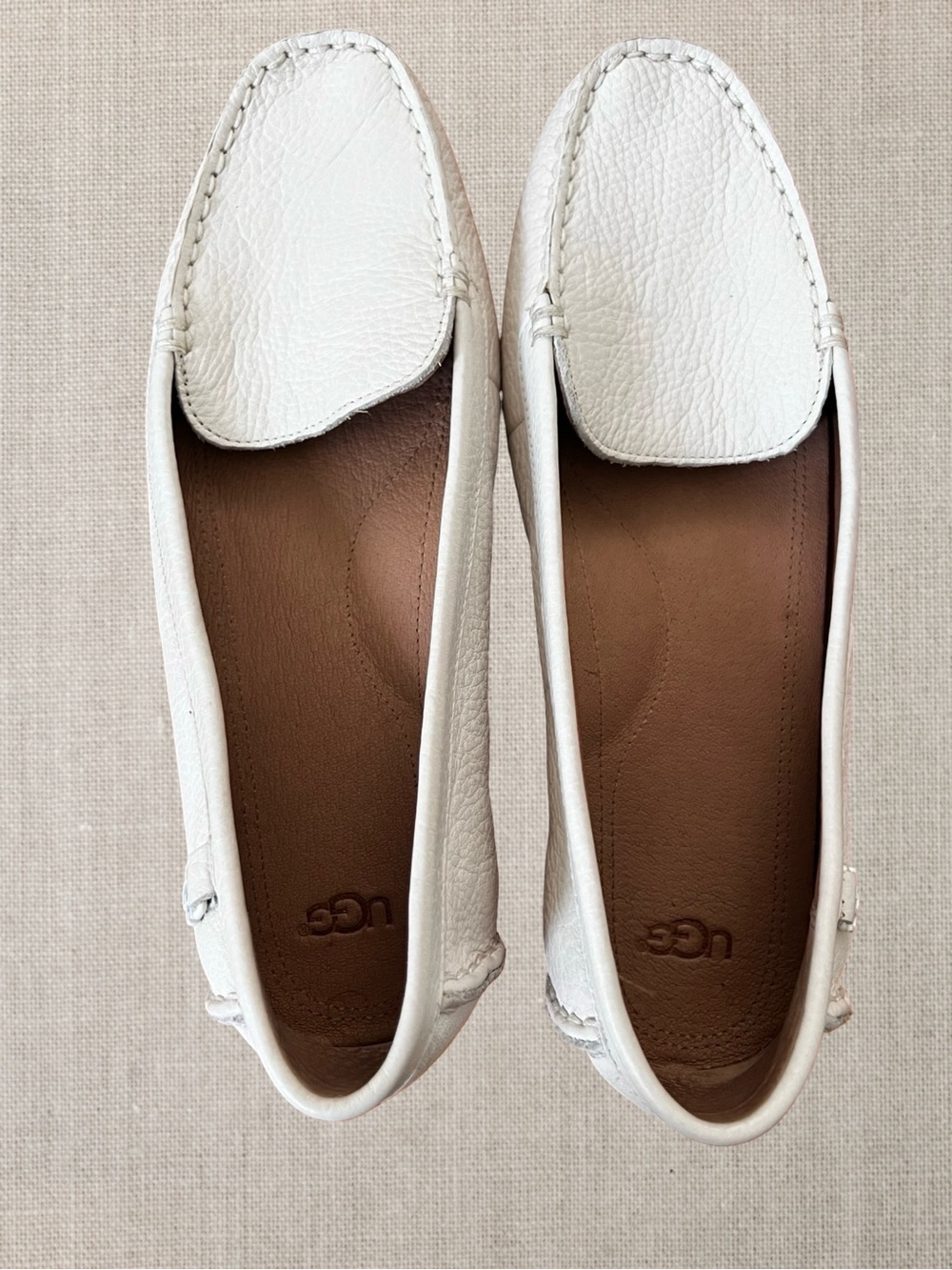 UGG Women’s Cream Leather Driving Loafers